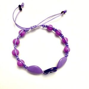 Purple friendship Macrame knotting Beaded Bracelet